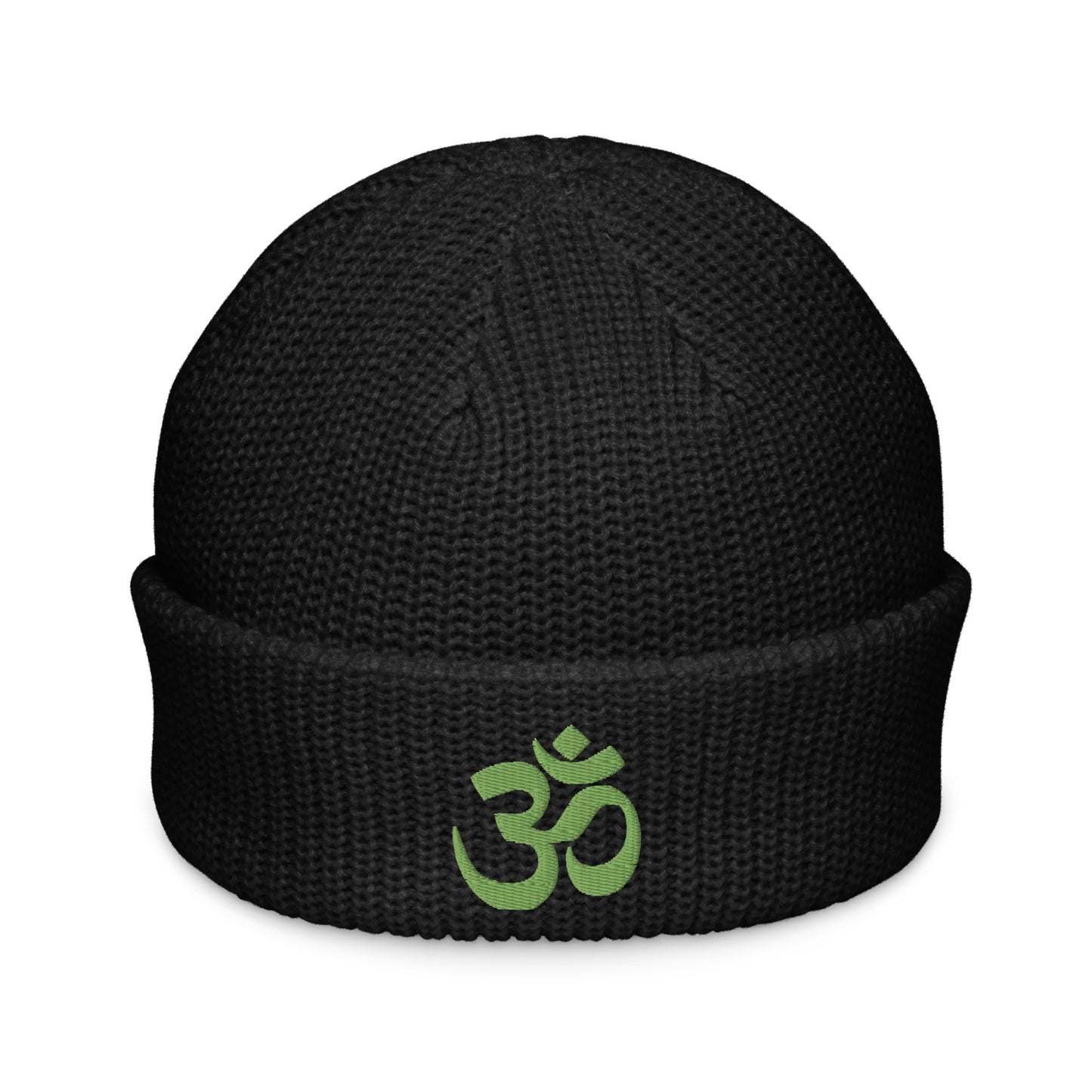 Om in Green Fisherman Beanie