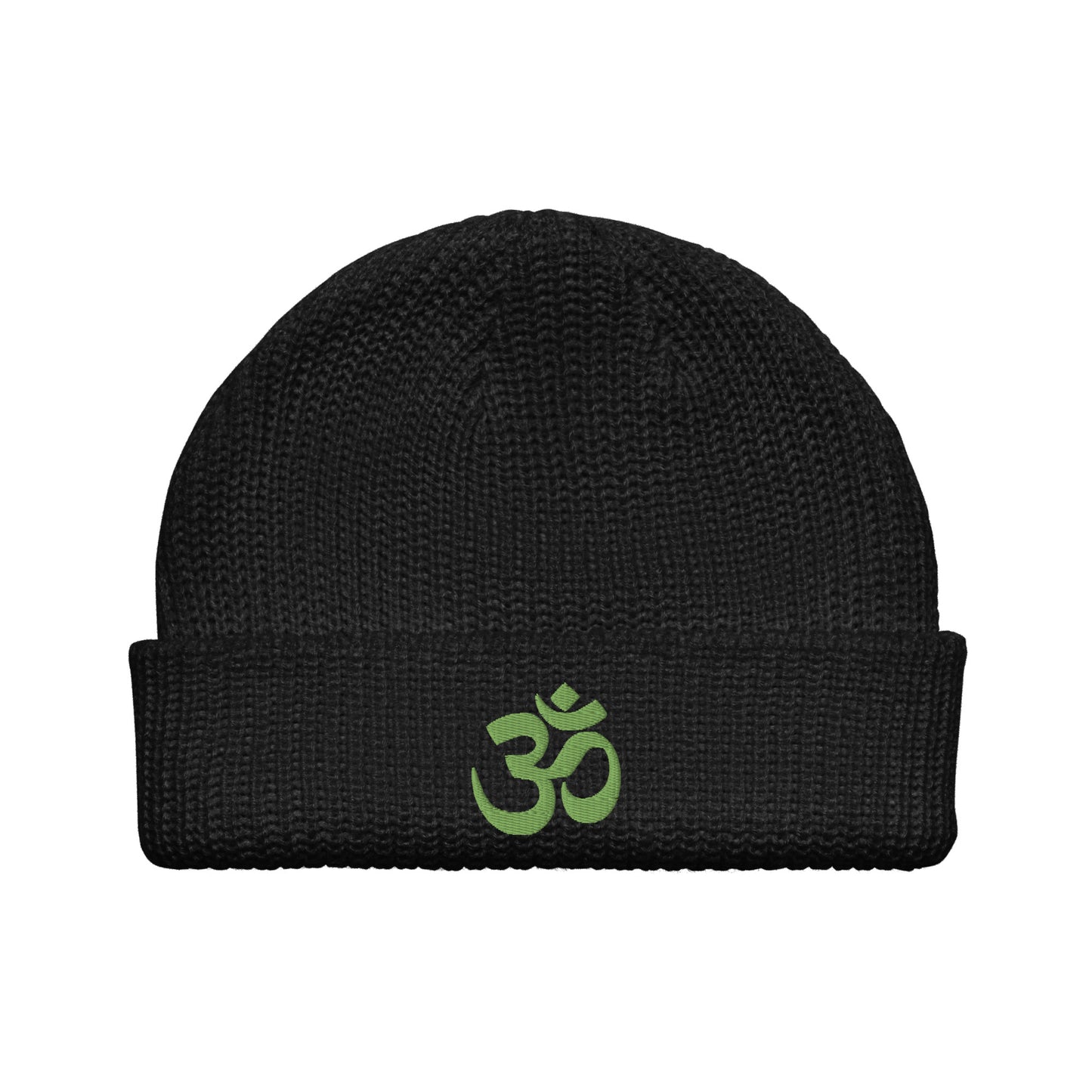 Om in Green Fisherman Beanie