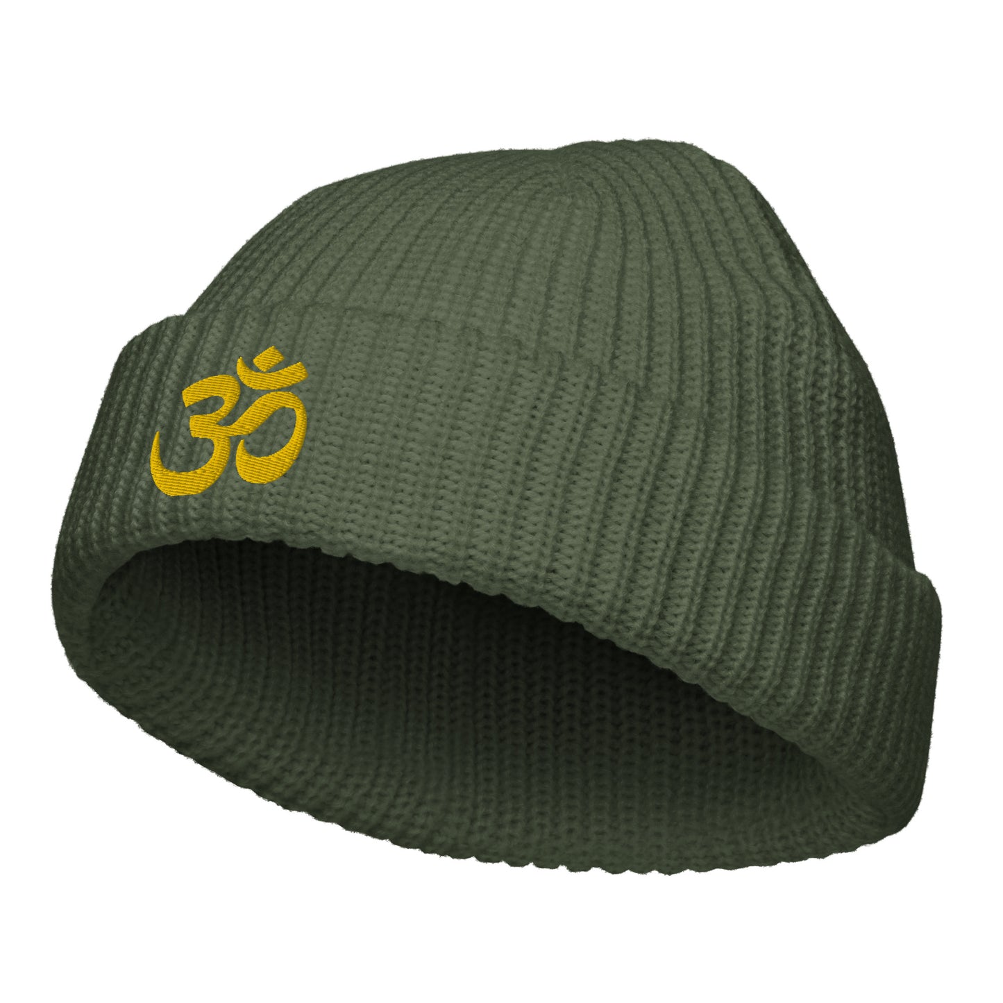 Om in Gold Fisherman Beanie