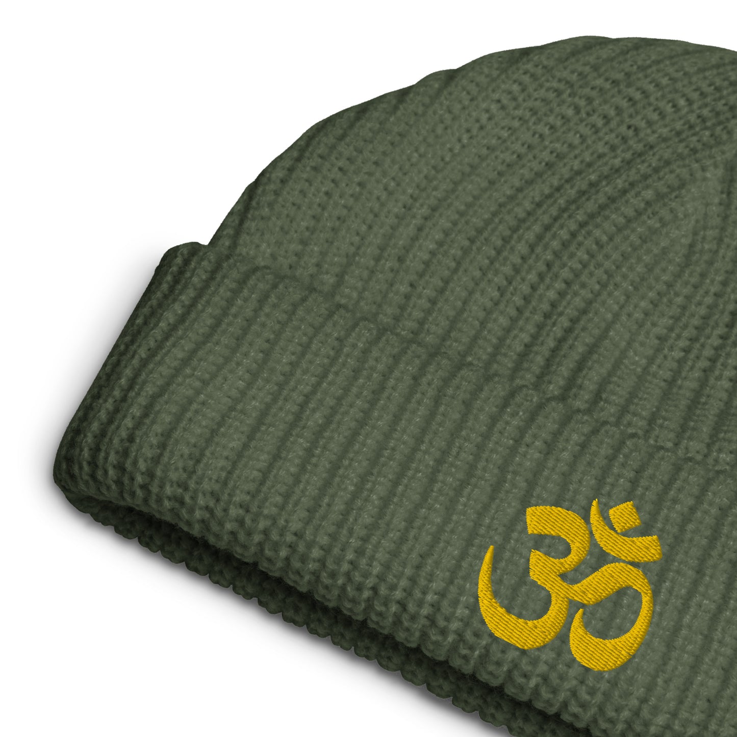 Om in Gold Fisherman Beanie