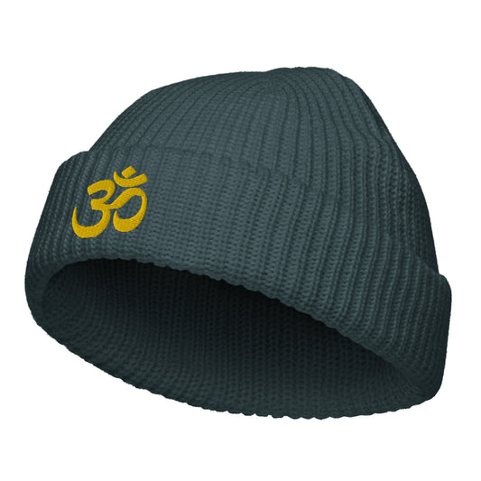 Om in Gold Fisherman Beanie