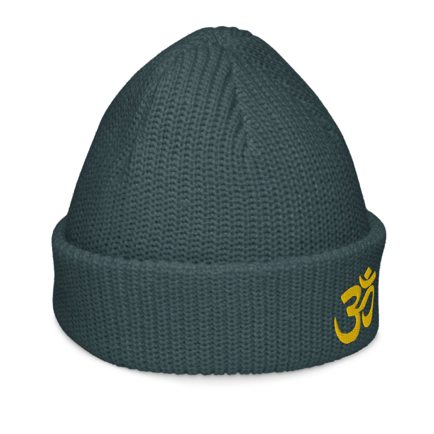 Om in Gold Fisherman Beanie