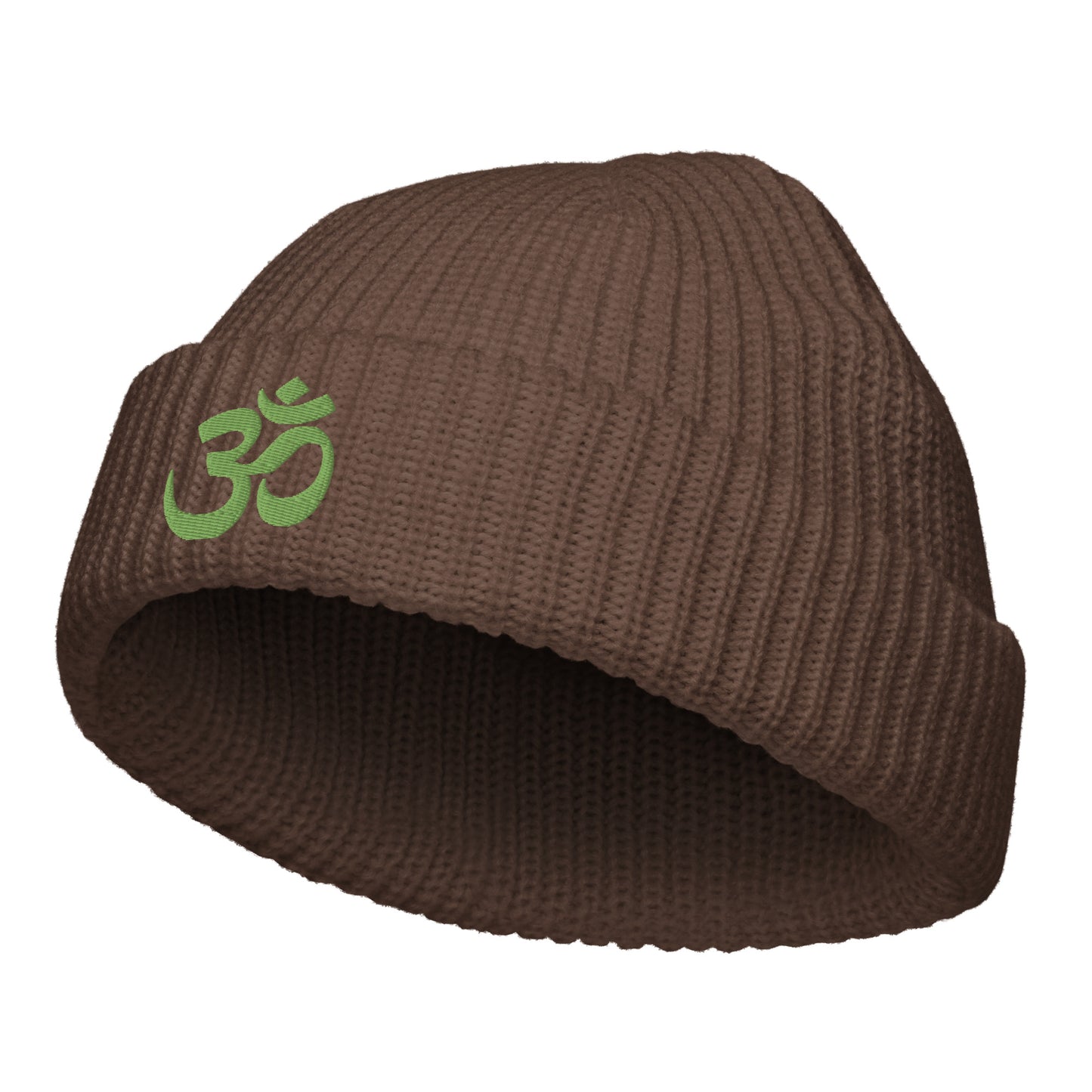 Om in Green Fisherman Beanie