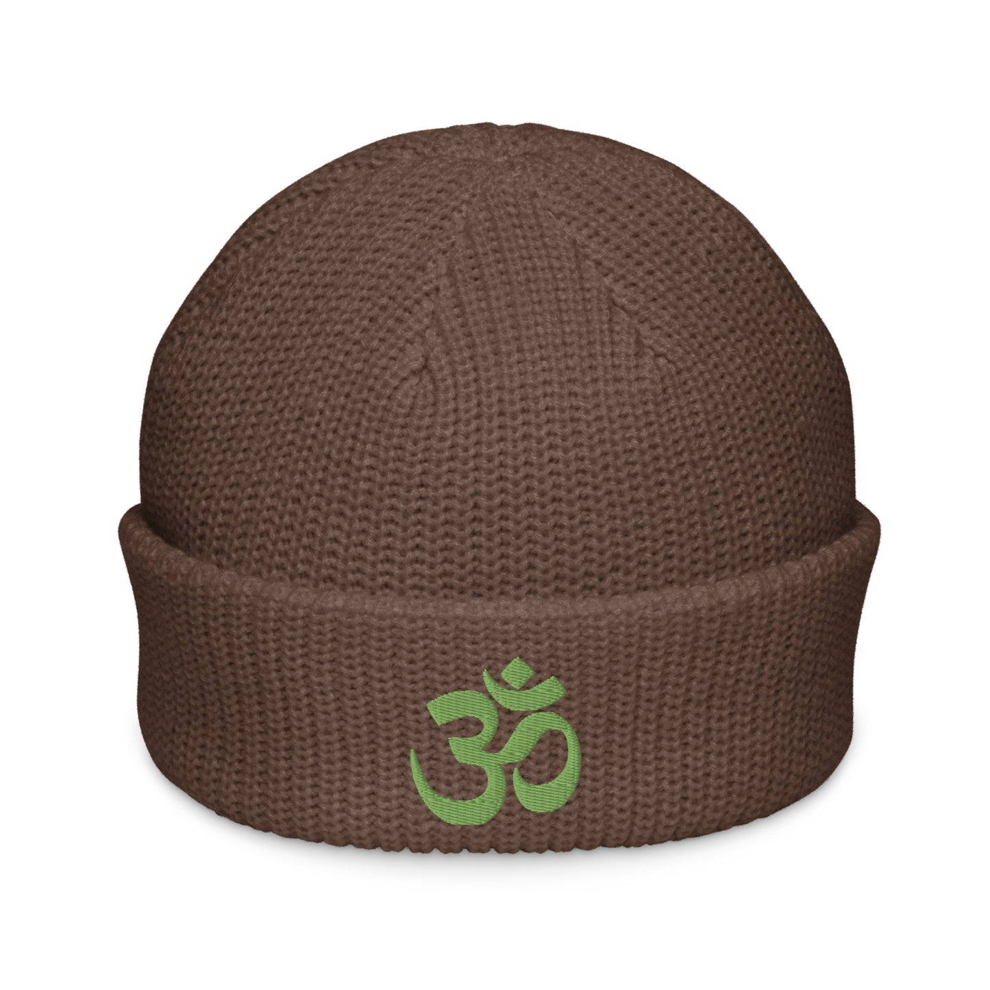 Om in Green Fisherman Beanie