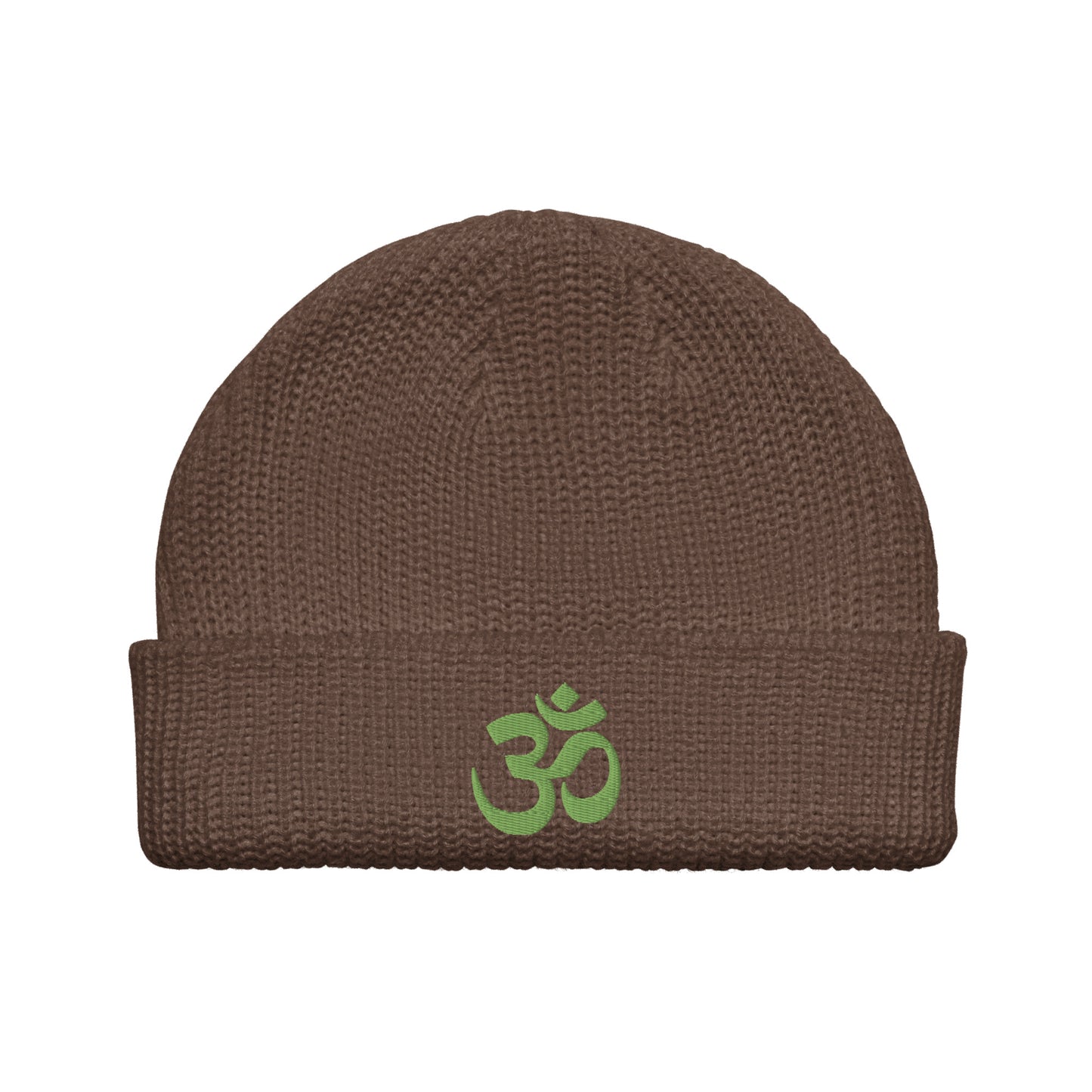 Om in Green Fisherman Beanie