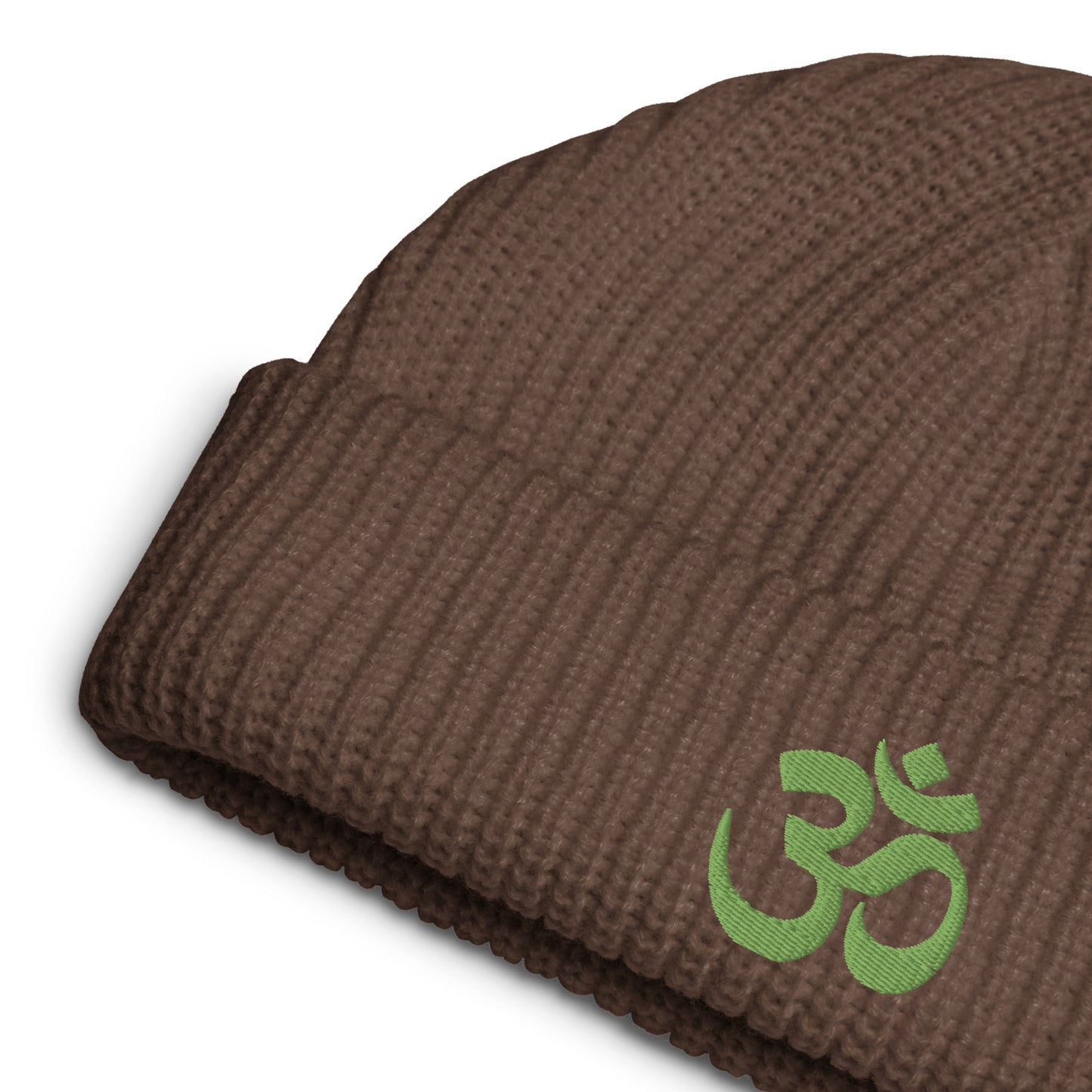 Om in Green Fisherman Beanie